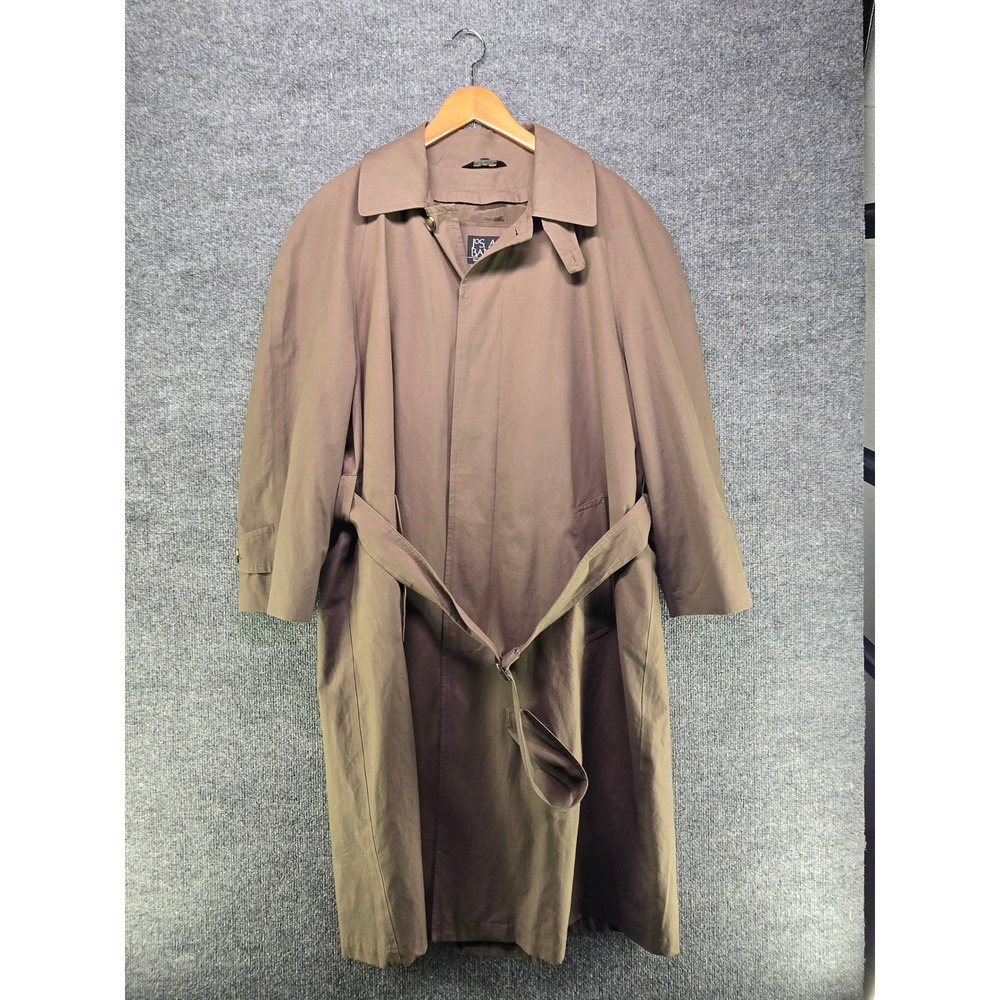Jos. A. Bank Mens Taupe Brown Trench Coat Removable Plaid Liner 38S Belted